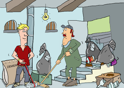 Cartoon: Ratte Ratten Schädlinge (medium) by sabine voigt tagged ratte,ratten,schädlinge,keller,nässe,gift,befall,müll,unordnung,vermieter,mieter,kakerlaken,insekten