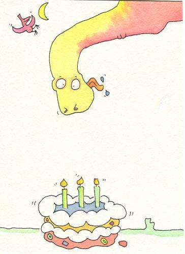 Cartoon: Saurier Torte (medium) by sabine voigt tagged animals,birthday