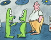 Cartoon: aliens ufo (small) by sabine voigt tagged aliens,ufo,außerirdische,weltraum,raumschiff