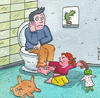 Cartoon: erziehung vater (small) by sabine voigt tagged erziehung,vater,toilette,kind,verantwortung