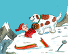 Cartoon: gebirge bernhardiener Schweiz (small) by sabine voigt tagged gebirge,bernhardiener,rettung,hund,rum,schnee,winter,schweiz