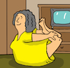 Cartoon: Seniorin Asana Yoga (small) by sabine voigt tagged yoga,asana,sport,übung,turnen,hobby,meditation,entspannung,prävention,bewegung,gesundheit,wellness,therapie,fitness,cartoon,pflege,oma,pflegedienst,seniorin,haushaltshilfe,medizin,pflegeheim,überalterung,alter,senioren,gymnastik,frische,luft