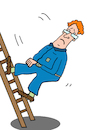 Cartoon: Unfall Leiter (small) by sabine voigt tagged unfall,leiter,haushalt,versicherung,sturz,risiko,handwerker
