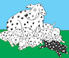 Cartoon: Vielfalt (small) by sabine voigt tagged dalmatiner,hund,unterschied,vielfalt,welpen,zucht,mutter,hundeschule,haustier,freiheit,variante