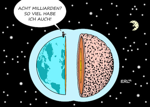 Cartoon: Acht Milliarden (medium) by Erl tagged politik,erde,mensch,bevölkerung,acht,milliarden,menschen,ressourcen,güter,vermögen,verteilung,ungleich,ungerecht,ungerechtigkeit,karikatur,erl,politik,erde,mensch,bevölkerung,acht,milliarden,menschen,ressourcen,güter,vermögen,verteilung,ungleich,ungerecht,ungerechtigkeit,karikatur,erl