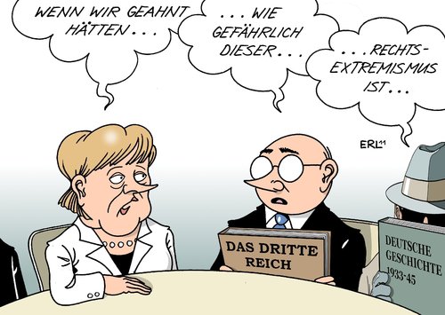 Cartoon: Ahnung (medium) by Erl tagged islamismus,links,bekämpfung,terrorismus,verfassungsschutz,verharmlosung,unterschätzung,gefahr,nationalsozialismus,reich,drittes,geschichte,rechtsextremismus,deutschalnd,deutschalnd,rechtsextremismus,geschichte,drittes reich,nationalsozialismus,unterschätzung,verharmlosung,gefahr,drittes,reich