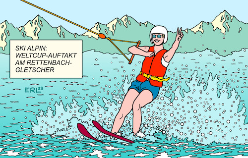 Cartoon: Alpine Skisaison (medium) by Erl tagged politik,sport,wintersport,ski,alpin,weltcup,auftakt,sölden,rettenbachgletscher,rettenbachferner,gletscher,schmelze,klimawandel,erderwärmung,umwelt,ökologie,wasserski,klima,karikatur,erl,politik,sport,wintersport,ski,alpin,weltcup,auftakt,sölden,rettenbachgletscher,rettenbachferner,gletscher,schmelze,klimawandel,erderwärmung,umwelt,ökologie,wasserski,klima,karikatur,erl