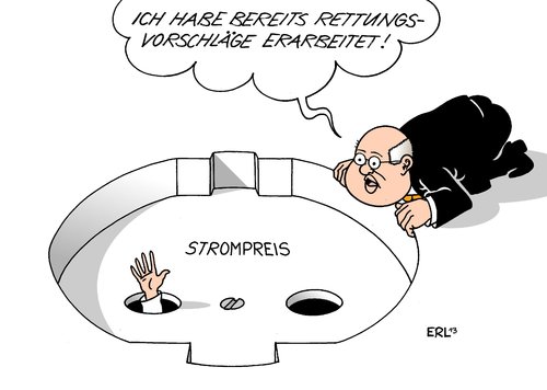 Cartoon: Altmaier (medium) by Erl tagged altmaier,peter,umweltminister,energiewende,strompreis,erneuerbare,energien,förderung,streichung,industrie,verbraucher,steckdose,altmaier,energiewende,strompreis