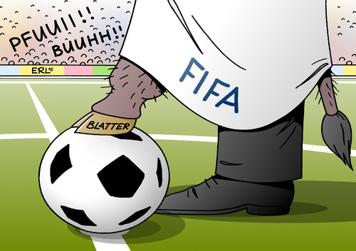 Cartoon: Bein des Anstoßes (medium) by Erl tagged fifa,korruption,schmiergeld,sumpf,präsident,joseph,blatter,wiederwahl,amtszeit,teufel,engel,bocksbein,pferdefuß,fußball,weltverband,verband,anstoß,anstößig,karikatur,erl,fifa,korruption,schmiergeld,sumpf,präsident,joseph,blatter,wiederwahl,amtszeit,teufel,engel,bocksbein,pferdefuß,fußball,weltverband,verband,anstoß,anstößig