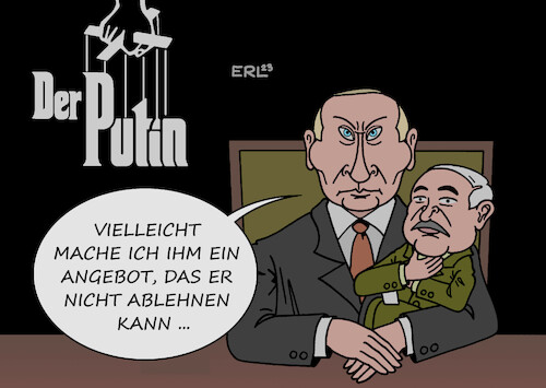 Cartoon: Belarus (medium) by Erl tagged politik,ruslland,wladimir,putin,imperialismus,krieg,angriff,überfall,ukraine,übernahme,belarus,alexander,lukaschenko,angebot,ablehnung,der,pate,mafia,film,karikatur,erl,politik,ruslland,wladimir,putin,imperialismus,krieg,angriff,überfall,ukraine,übernahme,belarus,alexander,lukaschenko,angebot,ablehnung,der,pate,mafia,film,karikatur,erl