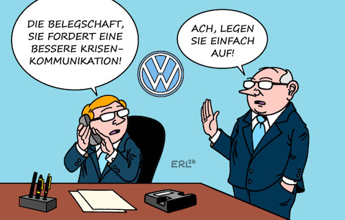 Cartoon: Belegt (medium) by Erl tagged politik,industrie,auto,autobauer,volkswagen,vw,sparkurs,krise,kommunikation,konzernspitze,beschwerde,belegschaft,karikatur,erl,politik,industrie,auto,autobauer,volkswagen,vw,sparkurs,krise,kommunikation,konzernspitze,beschwerde,belegschaft,karikatur,erl