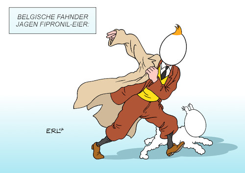 Cartoon: Belgische Fahnder (medium) by Erl tagged ei,eier,belastung,verseuchung,fipronil,biozid,insektizid,pflanzenschutzmittel,beigabe,reinigungsmittel,hühnerfarm,huhn,landwirtschaft,massentierhaltung,kriminalität,fahnder,belgien,stillschweigen,informationssperre,information,eu,verbraucher,verbraucherschutz,lebensmittel,comic,herge,tim,struppi,karikatur,erl,ei,eier,belastung,verseuchung,fipronil,biozid,insektizid,pflanzenschutzmittel,beigabe,reinigungsmittel,hühnerfarm,huhn,landwirtschaft,massentierhaltung,kriminalität,fahnder,belgien,stillschweigen,informationssperre,information,eu,verbraucher,verbraucherschutz,lebensmittel,comic,herge,tim,struppi,karikatur,erl