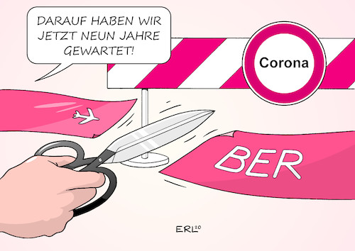 Cartoon: BER (medium) by Erl tagged politik,flughafen,ber,berlin,brandenburg,hauptstadt,pannen,schlamperei,pleiten,eröffnung,verzögerung,jahre,termin,oktober,2020,einschränkungen,flugverkehr,reisen,corona,pandemie,karikatur,erl,politik,flughafen,ber,berlin,brandenburg,hauptstadt,pannen,schlamperei,pleiten,eröffnung,verzögerung,jahre,termin,oktober,2020,einschränkungen,flugverkehr,reisen,corona,pandemie,karikatur,erl