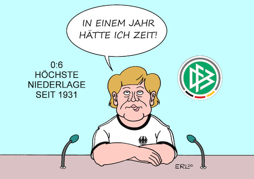 Cartoon: Bereitschaft (medium) by Erl tagged politik,sport,fußball,deutschland,nationalmannschaft,niederlage,debakel,bundestrainer,joachim,jogi,löw,bundeskanzlerin,angela,merkel,karikatur,erl,politik,sport,fußball,deutschland,nationalmannschaft,niederlage,debakel,bundestrainer,joachim,jogi,löw,bundeskanzlerin,angela,merkel,karikatur,erl