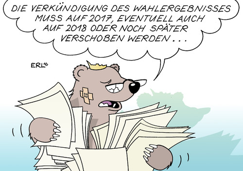 Cartoon: Berlin Wahl (medium) by Erl tagged berlin,wahl,abgeordnetenhaus,regierender,bürgermeister,spd,koalition,cdu,flughafen,ber,chaos,eröffnung,termin,verschiebung,bär,wahlzettel,stimmzettel,karikatur,erl,berlin,wahl,abgeordnetenhaus,regierender,bürgermeister,spd,koalition,cdu,flughafen,ber,chaos,eröffnung,termin,verschiebung,bär,wahlzettel,stimmzettel,karikatur,erl