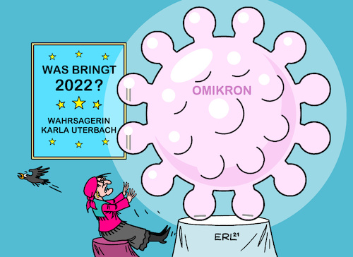 Cartoon: Blick in die Glaskugel (medium) by Erl tagged politik,corona,virus,pandemie,covid19,fünfte,welle,omikron,dominanz,jahreswechsel,2021,2022,silvester,neujahr,ausblick,wahrsagerin,gesundheitsminister,karl,lauterbach,spd,glaskugel,rabe,karikatur,erl,politik,corona,virus,pandemie,covid19,fünfte,welle,omikron,dominanz,jahreswechsel,2021,2022,silvester,neujahr,ausblick,wahrsagerin,gesundheitsminister,karl,lauterbach,spd,glaskugel,rabe,karikatur,erl