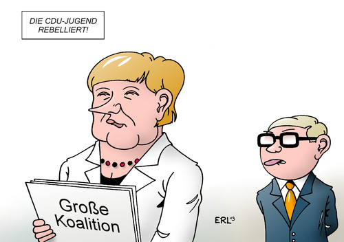 Cartoon: CDU-Jugend (medium) by Erl tagged cdu,jugend,junge,union,koalitionsvertrag,große,koalition,schwarz,rot,csu,spd,zustimmung,widerstand,rebellion,merkel,bundfeskanzlerin,cdu,jugend,junge,union,koalitionsvertrag,große,koalition,schwarz,rot,csu,spd,zustimmung,widerstand,rebellion,merkel,bundfeskanzlerin