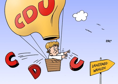 Cartoon: CDU (medium) by Erl tagged cdu,merkel,politik,werte,überzeugungen,markenkern,ballast,abwurf,über,bord,sinkflug,panik,landtagswahl,baden,württemberg,rheinland,pfalz,ballon,bundeskanzlerin,partei,konservativ,cdu,merkel,politik,überzeugungen,markenkern,ballast,abwurf,über,bord,württemberg,landtagswahl,bundeskanzlerin,wahlen