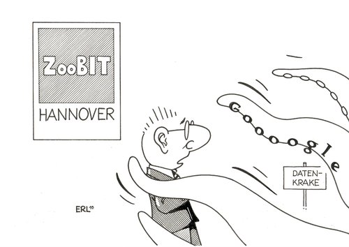 Cartoon: CeBIT (medium) by Erl tagged cebit,hannover,google,facebook,daten,krake,bock,technik,fortschritt,technologie,zoo