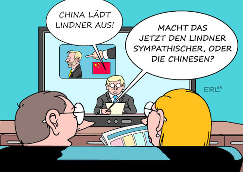 Cartoon: China Lindner (medium) by Erl tagged politik,finanzminister,christian,lindner,fdp,reise,besuch,china,ausladung,taiwan,hong,kong,sympathie,karikatur,erl,politik,finanzminister,christian,lindner,fdp,reise,besuch,china,ausladung,taiwan,hong,kong,sympathie,karikatur,erl