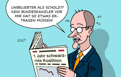 Cartoon: Da hat Merz recht (medium) by Erl tagged politik,bundesregierung,schwarz,rot,cdu,csu,spd,umfragetief,bundeskanzler,merz,unbeliebt,scholz,karikatur,erl,politik,bundesregierung,schwarz,rot,cdu,csu,spd,umfragetief,bundeskanzler,merz,unbeliebt,scholz,karikatur,erl