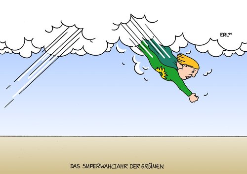 Cartoon: Das Superwahljahr der Grünen (medium) by Erl tagged die,grünen,wahljahr,superwahljahr,erfolg,umfragewerte,hoch,baden,württemberg,regierung,berlin,enttäuschung,vorsitzende,claudia,roth,cem,özdemir,grünen,wahljahr,superwahljahr,erfolg,umfragewerte,hoch,baden württemberg,berlin,enttäuschung,regierung,baden,württemberg