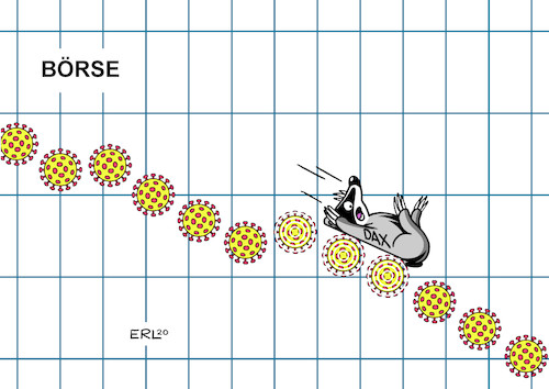 Cartoon: DAX (medium) by Erl tagged politik,gesundheit,krankheit,infektion,coronavirus,covid19,epidemie,pandemie,quarantäne,sperrgebiet,ausfälle,produktion,transport,wirtschaft,börsen,talfahrt,dax,dow,jones,karikatur,erl,politik,gesundheit,krankheit,infektion,coronavirus,covid19,epidemie,pandemie,quarantäne,sperrgebiet,ausfälle,produktion,transport,wirtschaft,börsen,talfahrt,dax,dow,jones,karikatur,erl