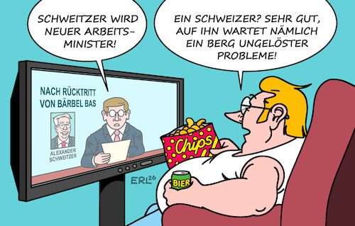 Cartoon: Der Berg ruft (medium) by Erl tagged politik,bundesregierung,rücktritt,arbeitsministerin,bärbel,bas,nachfolger,alexander,schweitzer,berg,arbeit,probleme,berge,schweiz,schweizer,karikatur,erl,politik,bundesregierung,rücktritt,arbeitsministerin,bärbel,bas,nachfolger,alexander,schweitzer,berg,arbeit,probleme,berge,schweiz,schweizer,karikatur,erl
