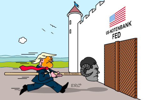 Cartoon: Der nächste Angriff (medium) by Erl tagged politik,usa,trump,zentralbank,notenbank,chefposten,besetzung,gefolgsmann,zinssenkung,burg,rammbock,karikatur,erl,politik,usa,trump,zentralbank,notenbank,chefposten,besetzung,gefolgsmann,zinssenkung,burg,rammbock,karikatur,erl
