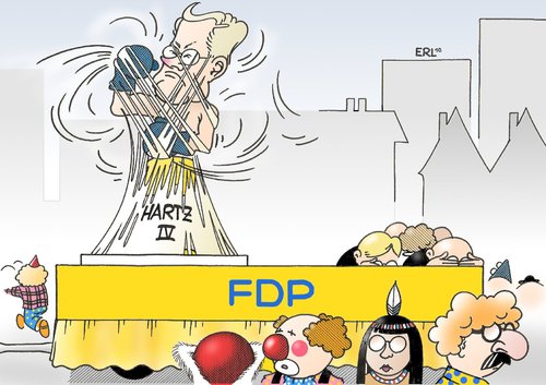 Cartoon: Der Narr ist los (medium) by Erl tagged fdp,westerwelle,hartz,iv,kritik,isolation,karneval,rosenmontag,umzug,fasching,fasnacht,fdp,guido westerwelle,hartz,iv,kritik,isolation,karneval,rosenmontag,umzug,fasching,fasnacht,arbeit,job,guido,westerwelle