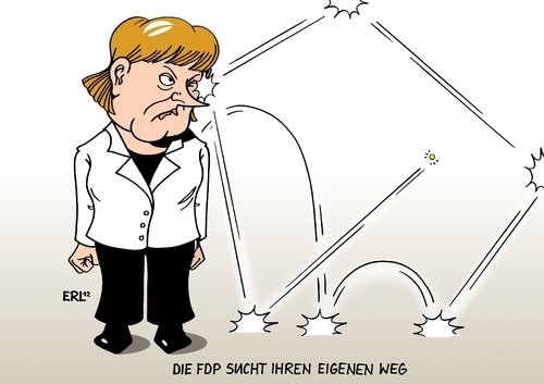 Cartoon: Eigener Weg (medium) by Erl tagged fdp,landtagswahl,saarland,niederlage,einbruch,verlust,schrumpfen,suche,profil,weg,eigen,regierung,koalition,schwarz,gelb,cdu,csu,chaos,unberechenbar,landtagswahl,fdp,saarland,niederlage,einbruch,verlust,merkel