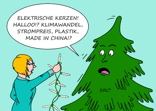 Cartoon: Elektrische Kerzen (medium) by Erl tagged politik,weihnachten,weihnachtsbaum,christbaum,elektrische,kerzen,klimawandel,strompreis,plastik,made,in,china,gewissen,karikatur,erl,politik,weihnachten,weihnachtsbaum,christbaum,elektrische,kerzen,klimawandel,strompreis,plastik,made,in,china,gewissen,karikatur,erl