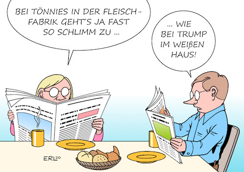 Cartoon: Enthüllungen (medium) by Erl tagged politik,corona,hotspot,schlachthof,fleisch,fabrik,tönnies,arbeiter,usa,john,bolton,enthüllung,buch,präsident,donald,trump,karikatur,erl,politik,corona,hotspot,schlachthof,fleisch,fabrik,tönnies,arbeiter,usa,john,bolton,enthüllung,buch,präsident,donald,trump,karikatur,erl