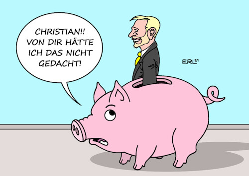 Cartoon: Enttäuschte Liebe (medium) by Erl tagged politik,finanzen,finanzminister,christian,lindner,fdp,nachtragshaushalt,klima,geld,übrig,corona,maßnahmen,umbuchung,vorwurf,taschenspielertrick,verstoß,schuldenbremse,sparschwein,enttäuschung,liebe,karikatur,erl,politik,finanzen,finanzminister,christian,lindner,fdp,nachtragshaushalt,klima,geld,übrig,corona,maßnahmen,umbuchung,vorwurf,taschenspielertrick,verstoß,schuldenbremse,sparschwein,enttäuschung,liebe,karikatur,erl