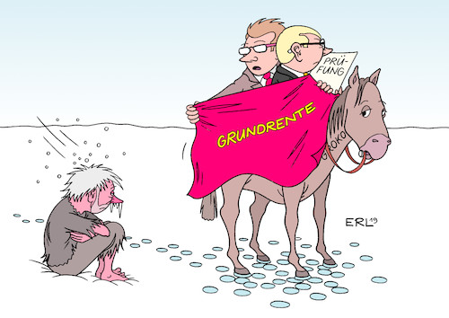 Cartoon: Es geht ums Prinzip (medium) by Erl tagged politik,bundesregierung,große,koalition,groko,cdu,csu,spd,streit,grundrente,bedürftigkeit,prüfung,bedürftigkeitsprüfung,arbeit,alter,rente,grundsicherung,sankt,martin,teilen,mantel,pferd,eis,schnee,sozial,kälte,karikatur,erl,politik,bundesregierung,große,koalition,groko,cdu,csu,spd,streit,grundrente,bedürftigkeit,prüfung,bedürftigkeitsprüfung,arbeit,alter,rente,grundsicherung,sankt,martin,teilen,mantel,pferd,eis,schnee,sozial,kälte,karikatur,erl