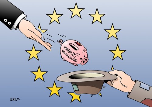 Cartoon: EU (medium) by Erl tagged eu,europa,gipfel,euro,wirtschaft,krise,sparen,investieren,sparkurs,wachstum,vorbild,deutschland,schulden,hilfspaket,eu,europa,gipfel,euro,wirtschaft,krise,sparen,investieren,sparkurs,wachstum,vorbild,deutschland,schulden,hilfspaket