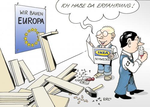 Cartoon: EU Ratspräsidentschaft (medium) by Erl tagged eu,ratspräsidentschaft,tschechien,schweden,ikea,bauen,europa,bausatz,erfahrung,eu,europa,ratspräsidentschaft,tschechien,schweden,ikea,bauen,bausatz,erfahrung