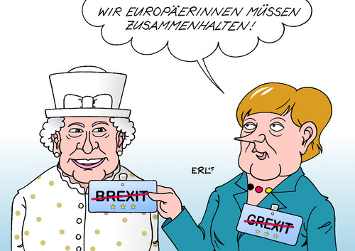Cartoon: Europäerinnen (medium) by Erl tagged queen,elizabeth,besuch,deutschland,bundeskanzlerin,angela,merkel,eu,europa,europäerinnen,großbritannien,austritt,referendum,brexit,griechenland,krise,schulden,euro,grexit,verhindern,karikatur,erl,queen,elizabeth,besuch,deutschland,bundeskanzlerin,angela,merkel,eu,europa,europäerinnen,großbritannien,austritt,referendum,brexit,griechenland,krise,schulden,euro,grexit,verhindern