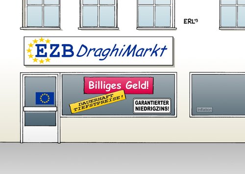 Cartoon: EZB Draghi (medium) by Erl tagged ezb,eu,europäische,zentralbank,leitzins,niedrig,dauer,dauerhaft,niedrigzins,zinsen,geld,billig,inflation,kleingedruckt,kleingedrucktes,geschäft,laden,markt,chef,mario,draghi,schuldenkrise,ezb,eu,europäische,zentralbank,leitzins,niedrig,dauer,dauerhaft,niedrigzins,zinsen,geld,billig,inflation,kleingedruckt,kleingedrucktes,geschäft,laden,markt,chef,mario,draghi,schuldenkrise