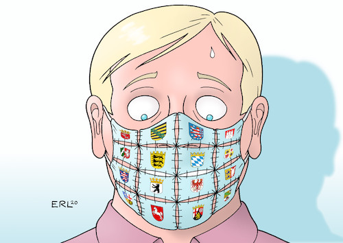 Cartoon: Flickenteppich (medium) by Erl tagged politik,corona,pandemie,virus,schutz,maßnahmen,deutschland,bund,länder,bundesländer,öffnung,geschäfte,maskenpflicht,mundschutz,flickenteppich,karikatur,erl,politik,corona,pandemie,virus,schutz,maßnahmen,deutschland,bund,länder,bundesländer,öffnung,geschäfte,maskenpflicht,mundschutz,flickenteppich,karikatur,erl