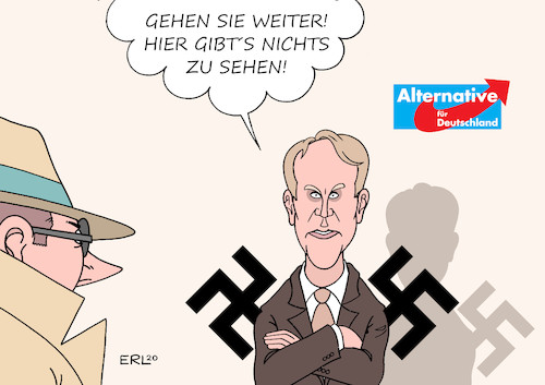 Cartoon: Flügel (medium) by Erl tagged politik,afd,flügel,rechtsextremismus,nationalsozialismus,faschismus,hakenkreuz,nationalismus,rassismus,björn,höcke,beobachtung,verfassungsschutz,karikatur,erl,politik,afd,flügel,rechtsextremismus,nationalsozialismus,faschismus,hakenkreuz,nationalismus,rassismus,björn,höcke,beobachtung,verfassungsschutz,karikatur,erl