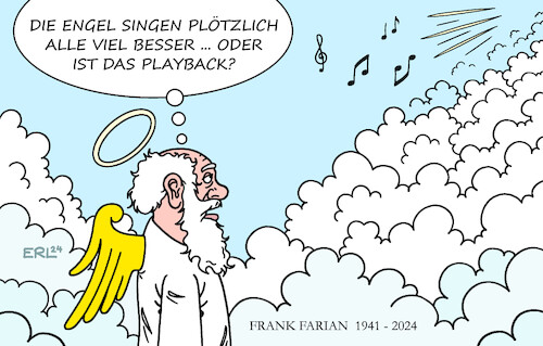 Cartoon: Frank Farian (medium) by Erl tagged politik,musik,pop,disco,schlager,komponist,produzent,sänger,frank,farian,tod,himmel,petrus,engel,gesang,playback,boney,milli,vanilli,karikatur,erl,politik,musik,pop,disco,schlager,komponist,produzent,sänger,frank,farian,tod,himmel,petrus,engel,gesang,playback,boney,milli,vanilli,karikatur,erl