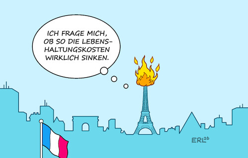 Cartoon: Frankreich (medium) by Erl tagged politik,frankreich,proteste,lebenshaltungskosten,gewalt,feuer,paris,eiffelturm,karikatur,erl,politik,frankreich,proteste,lebenshaltungskosten,gewalt,feuer,paris,eiffelturm,karikatur,erl