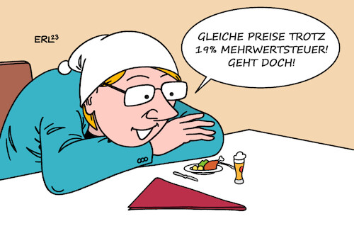 Cartoon: Gastronomie (medium) by Erl tagged politik,gastronomie,corona,pandemie,hilfen,senkung,mehrwertsteuer,prozent,anhebung,19,befürchtung,verteuerung,erhöhung,preise,wegbleiben,gäste,pleitewelle,größe,portionen,essen,trinken,gaststätte,restaurant,wirtschaft,karikatur,erl,politik,gastronomie,corona,pandemie,hilfen,senkung,mehrwertsteuer,prozent,anhebung,19,befürchtung,verteuerung,erhöhung,preise,wegbleiben,gäste,pleitewelle,größe,portionen,essen,trinken,gaststätte,restaurant,wirtschaft,karikatur,erl