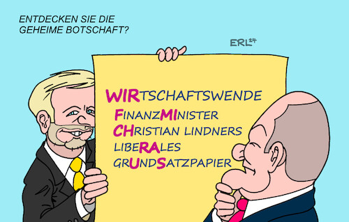 Cartoon: Geheime Botschaft (medium) by Erl tagged politik,ampel,finanzminister,lindner,fdp,wirtschaft,papier,angriff,rauswurf,bundeskanzler,scholz,karikatur,erl,politik,ampel,finanzminister,lindner,fdp,wirtschaft,papier,angriff,rauswurf,bundeskanzler,scholz,karikatur,erl