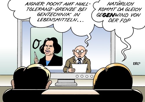 Cartoon: Gentechnik (medium) by Erl tagged gegenwind,fdp,aigner,ilse,verbraucherschutzministerin,verbraucherschutz,eu,verunreinigung,grenze,lebensmittel,gentechnik,gentechnik,lebensmittel,grenze,verunreinigung,eu,verbraucherschutz,verbraucherschutzministerin,aigner