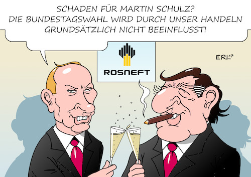 Cartoon: Gerhard Schröder (medium) by Erl tagged gerhard,schröder,altkanzler,ex,bundeskanzler,engagement,rosneft,konzern,mineralöl,öl,eu,sanktionen,bundestagswahl,schaden,martin,schulz,kanzlerkandidat,beeinflussung,hacker,kreml,wladimir,putin,lupenreiner,demokrat,karikatur,erl,gerhard,schröder,altkanzler,ex,bundeskanzler,engagement,rosneft,konzern,mineralöl,öl,eu,sanktionen,bundestagswahl,schaden,martin,schulz,kanzlerkandidat,beeinflussung,hacker,kreml,wladimir,putin,lupenreiner,demokrat,karikatur,erl