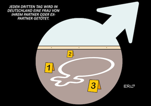 Cartoon: Gewalt gegen Frauen (medium) by Erl tagged politik,frau,mann,gewalt,anmache,schläge,vergewaltigung,mord,partner,expartner,verbrechen,tatort,karikatur,erl,politik,frau,mann,gewalt,anmache,schläge,vergewaltigung,mord,partner,expartner,verbrechen,tatort,karikatur,erl