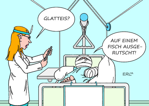 Cartoon: Glätte in Berlin (medium) by Erl tagged politik,wetter,winter,glätte,glatteis,sturz,knochenbruch,ärztin,krankenhaus,hotel,aquarium,aqua,dome,platzen,fische,straße,berlin,karikatur,erl,politik,wetter,winter,glätte,glatteis,sturz,knochenbruch,ärztin,krankenhaus,hotel,aquarium,aqua,dome,platzen,fische,straße,berlin,karikatur,erl