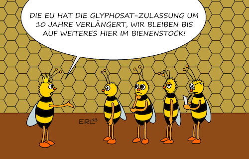 Cartoon: Glyphosat (medium) by Erl tagged politik,natur,umwelt,ökologie,ökonomie,landwirtschaft,pflanzenschutz,glyphosat,unkrautvernichtung,unkraut,vernichtung,tiere,insekten,bienen,karikatur,erl,politik,natur,umwelt,ökologie,ökonomie,landwirtschaft,pflanzenschutz,glyphosat,unkrautvernichtung,unkraut,vernichtung,tiere,insekten,bienen,karikatur,erl